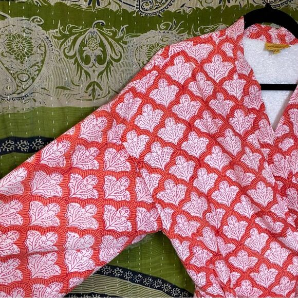 Roberta Roller Rabbit Jemina Terry Cloth Lined Midi Robe Size Extra Small/ Small - Picture 3 of 16